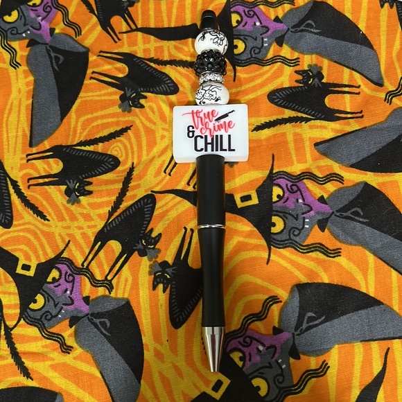 Handmade Beaded True Crime & Chill Pen - Picture 4 of 4